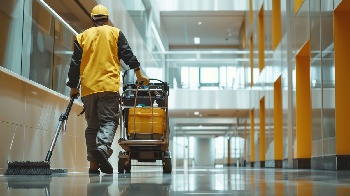 Commercial building janitorial cleaning
